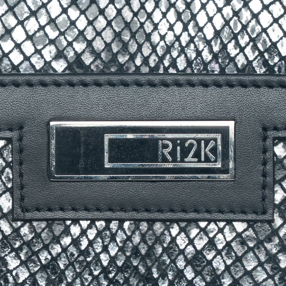 Silver Black Zip Around Purse - Image 5