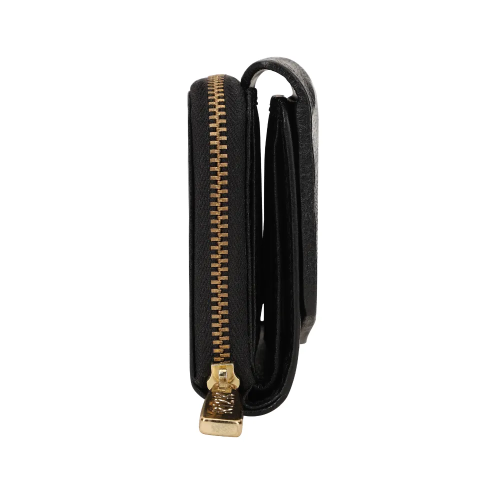Black Pleated Leather Bi Fold Purse - Image 7