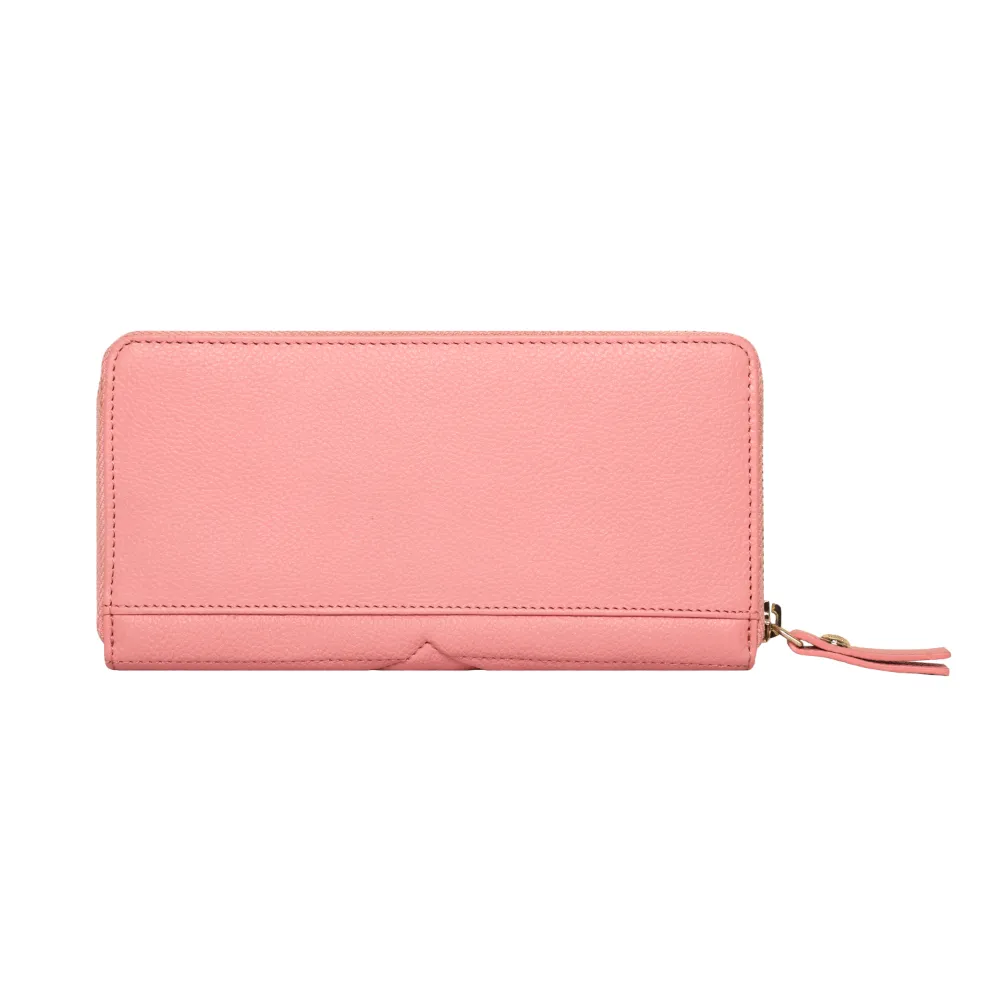 Quilted Light Pink Zip Around Purse - Image 4