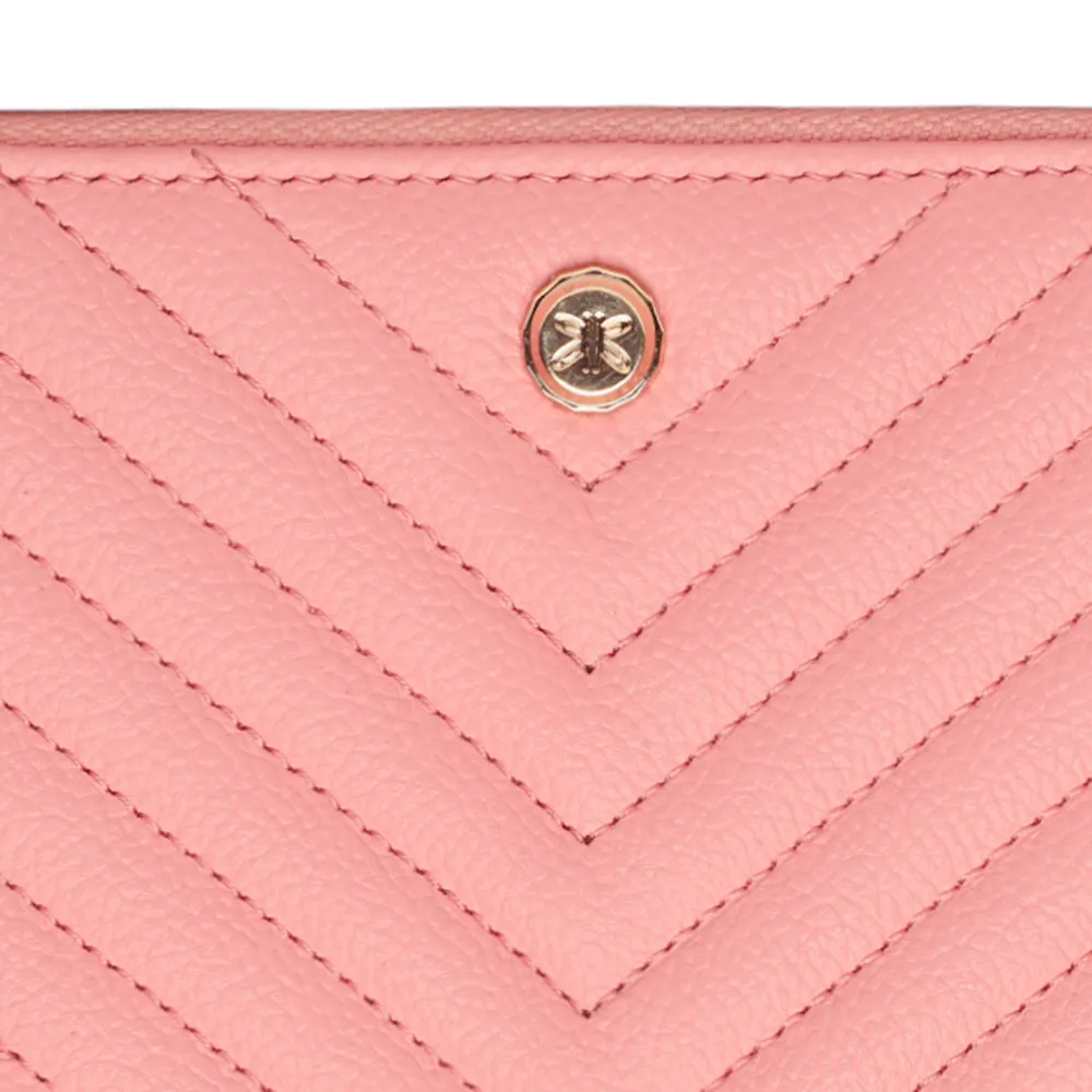 Quilted Light Pink Zip Around Purse - Image 6