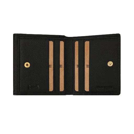 Nagoya Bi Fold Compact Black Purse - Image 3