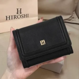 Fukuoka Bi Fold Black Purse