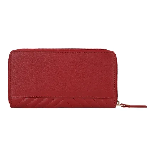Akita Quilted Signature Red Zip Around Purse - Image 3