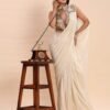 Ivory Drape Saree with Gold Sequin Halter Blouse