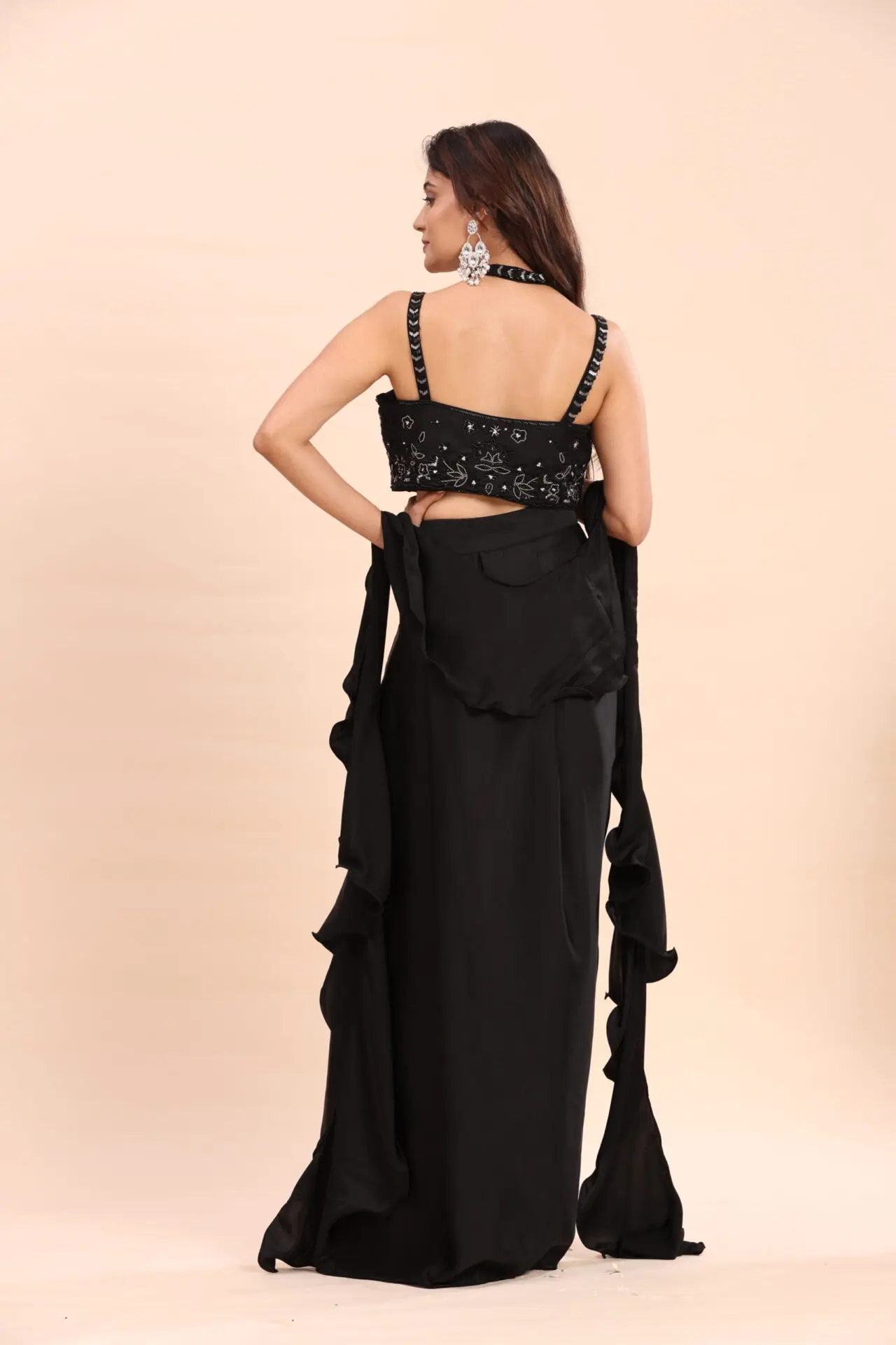 Midnight Charm Black Embroidered Co-Ord Set - Image 7