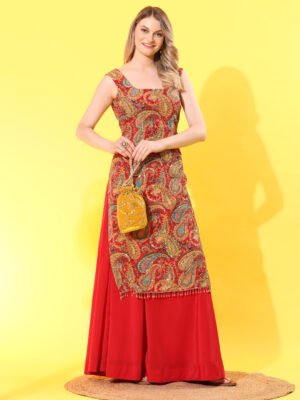 Royal Radiance Red Embroidered Kurta Set
