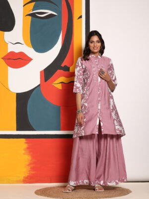 Pink Floral Kurta Set