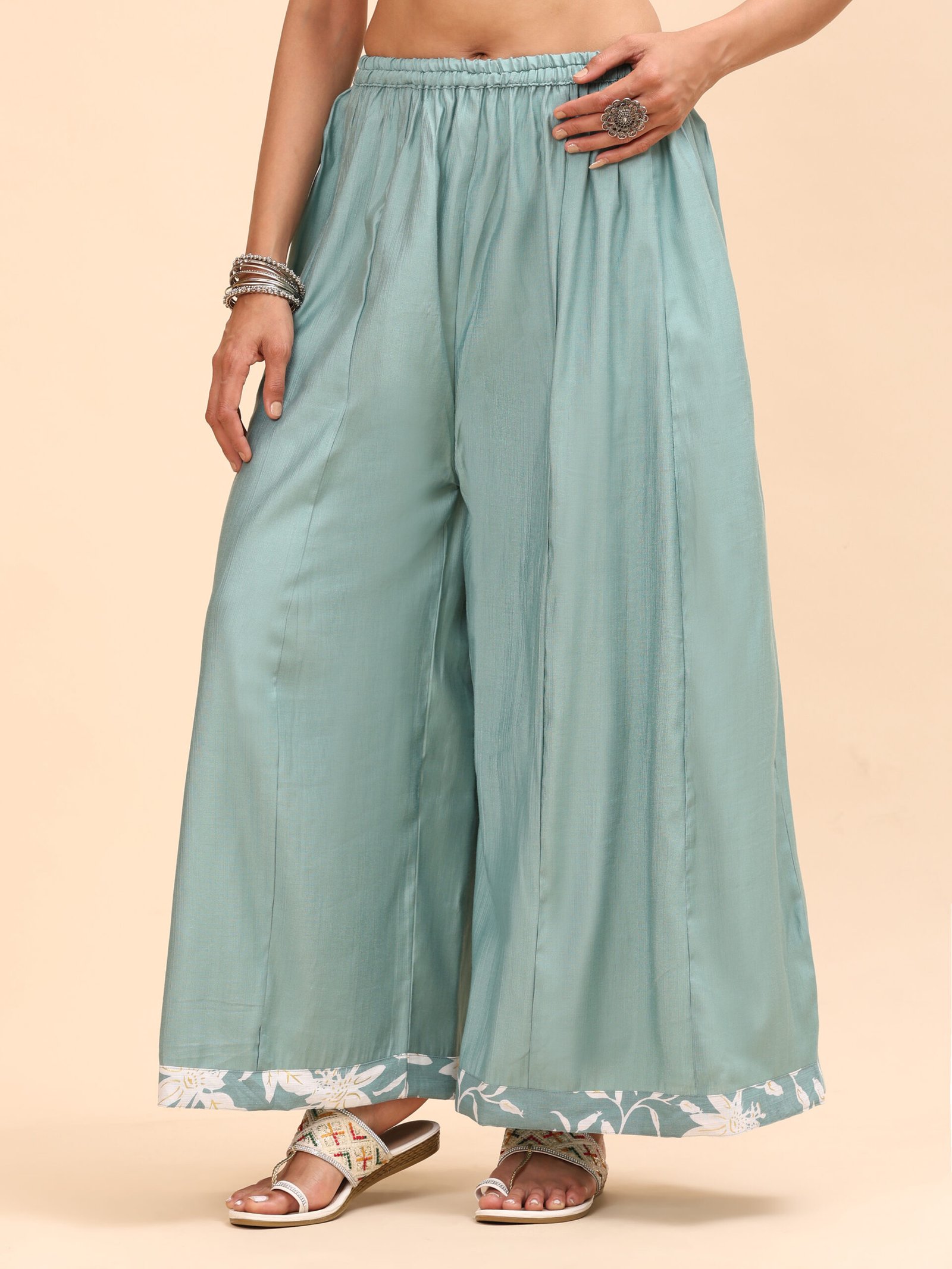 Mint Green Floral Kurta Set - Image 8