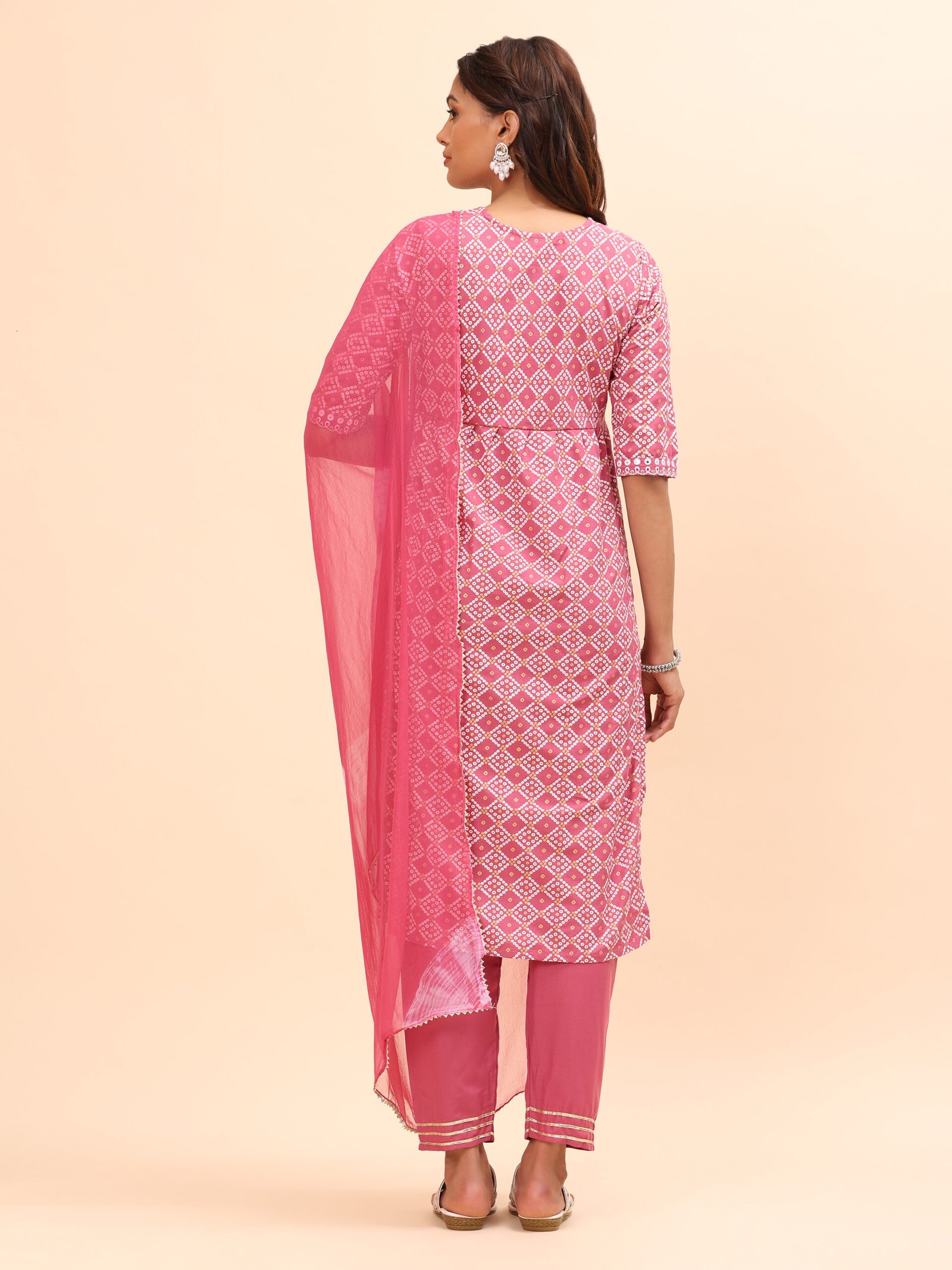 Pink Serenity Ethnic Kurta with Dupatta - Image 6