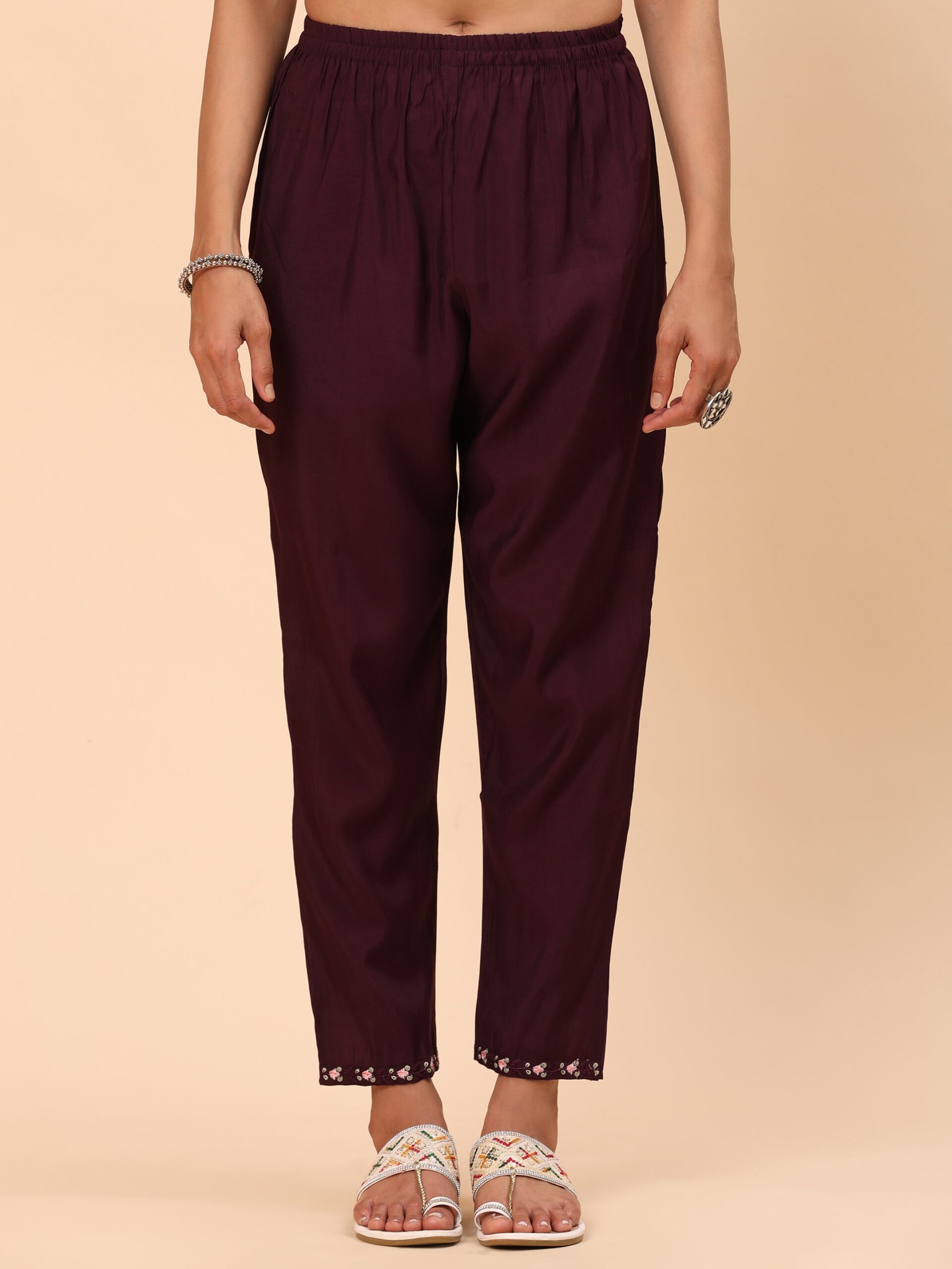 Plum Blossom Embroidered Cotton Kurta Set - Image 7