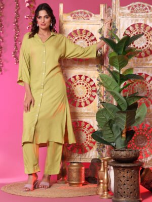 Lemon Olive Relaxed Fit Kurta Set