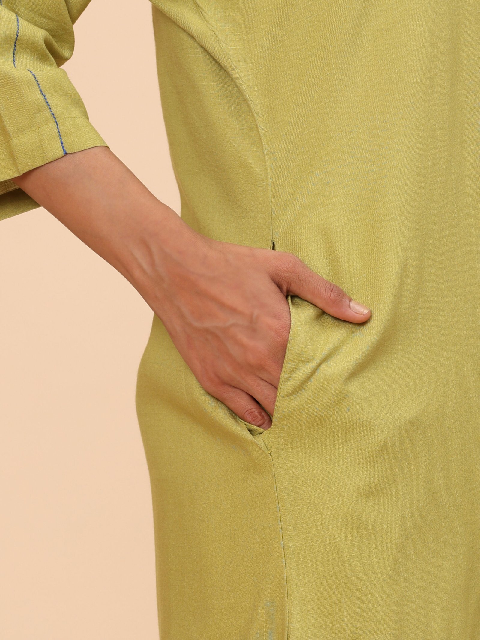 Lemon Olive Relaxed Fit Kurta Set - Image 5