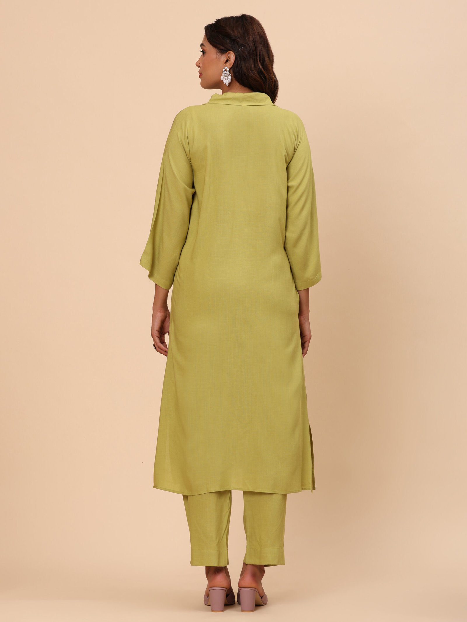Lemon Olive Relaxed Fit Kurta Set - Image 6