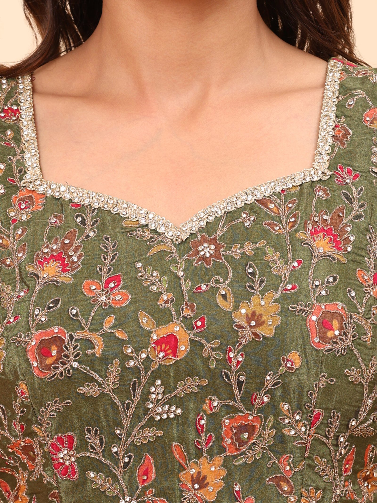 Olive Meadow Kurta Sharara Set - Image 7