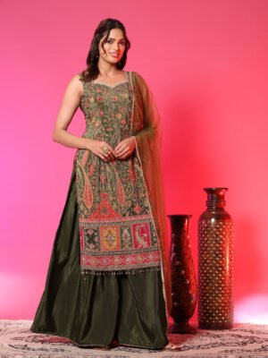 Olive Meadow Kurta Sharara Set