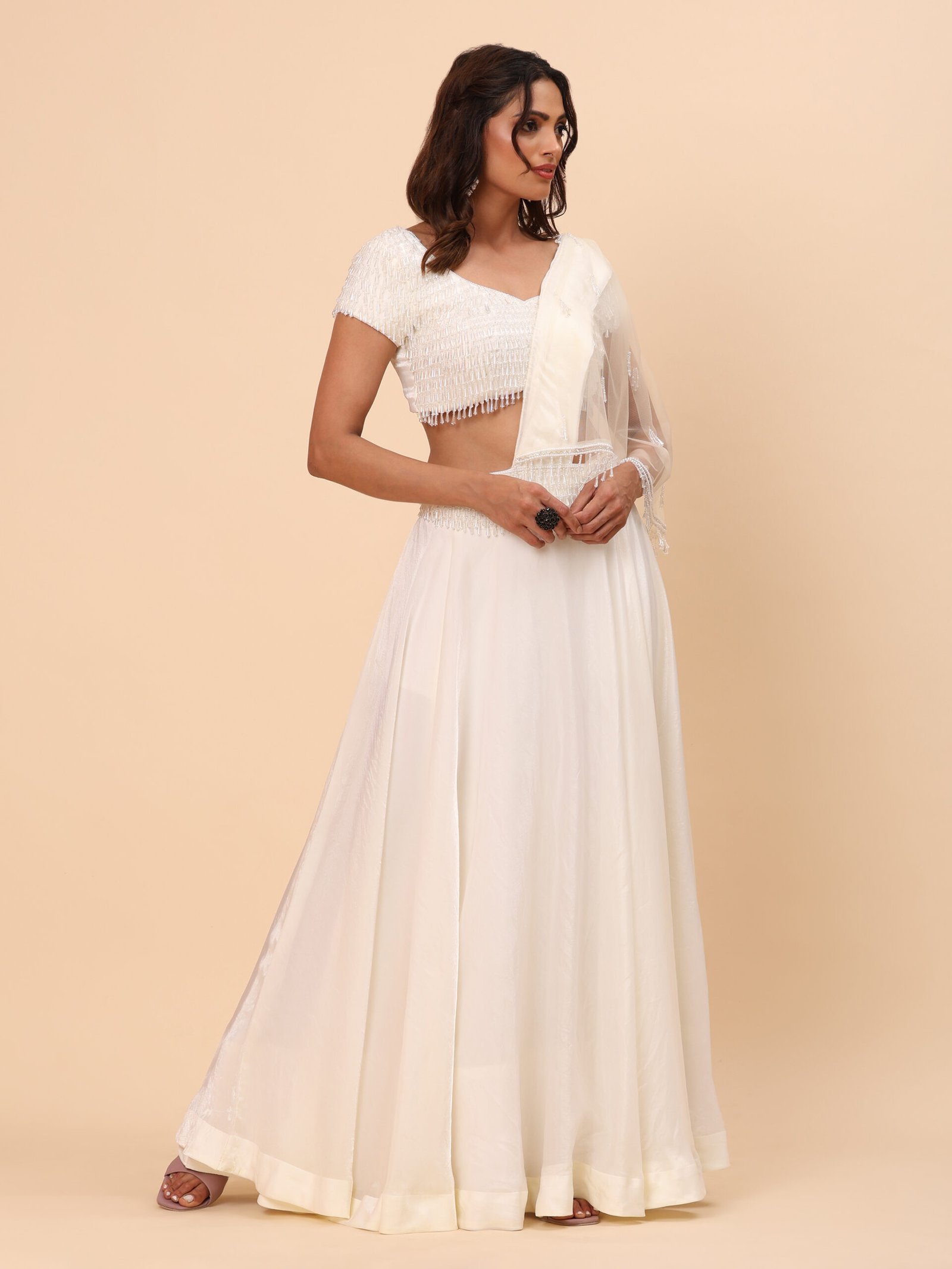 Pure Radiance White Lehenga with Dupatta - Image 4