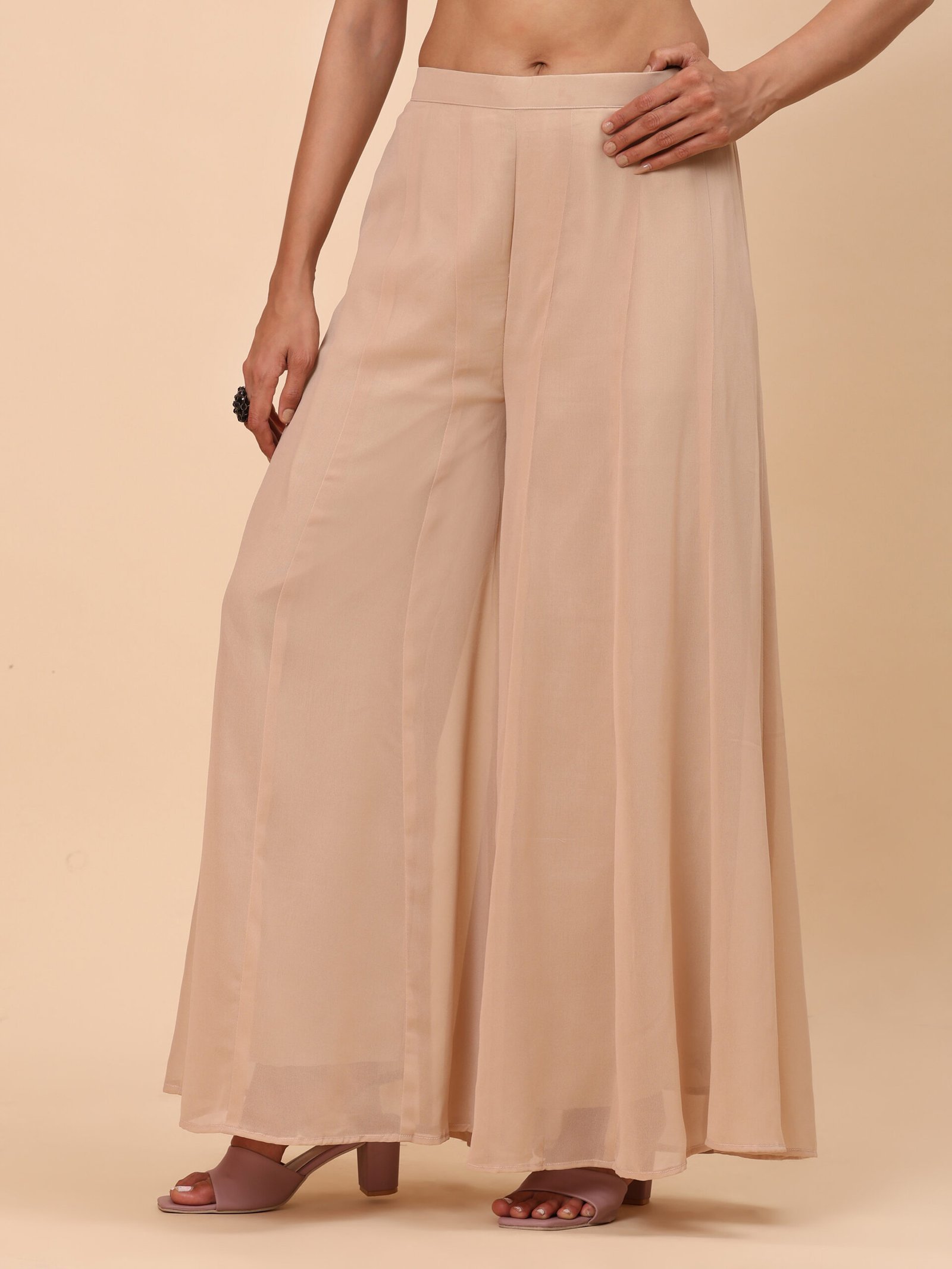 Champagne Embroidered Jacket Co-ord Set - Image 9