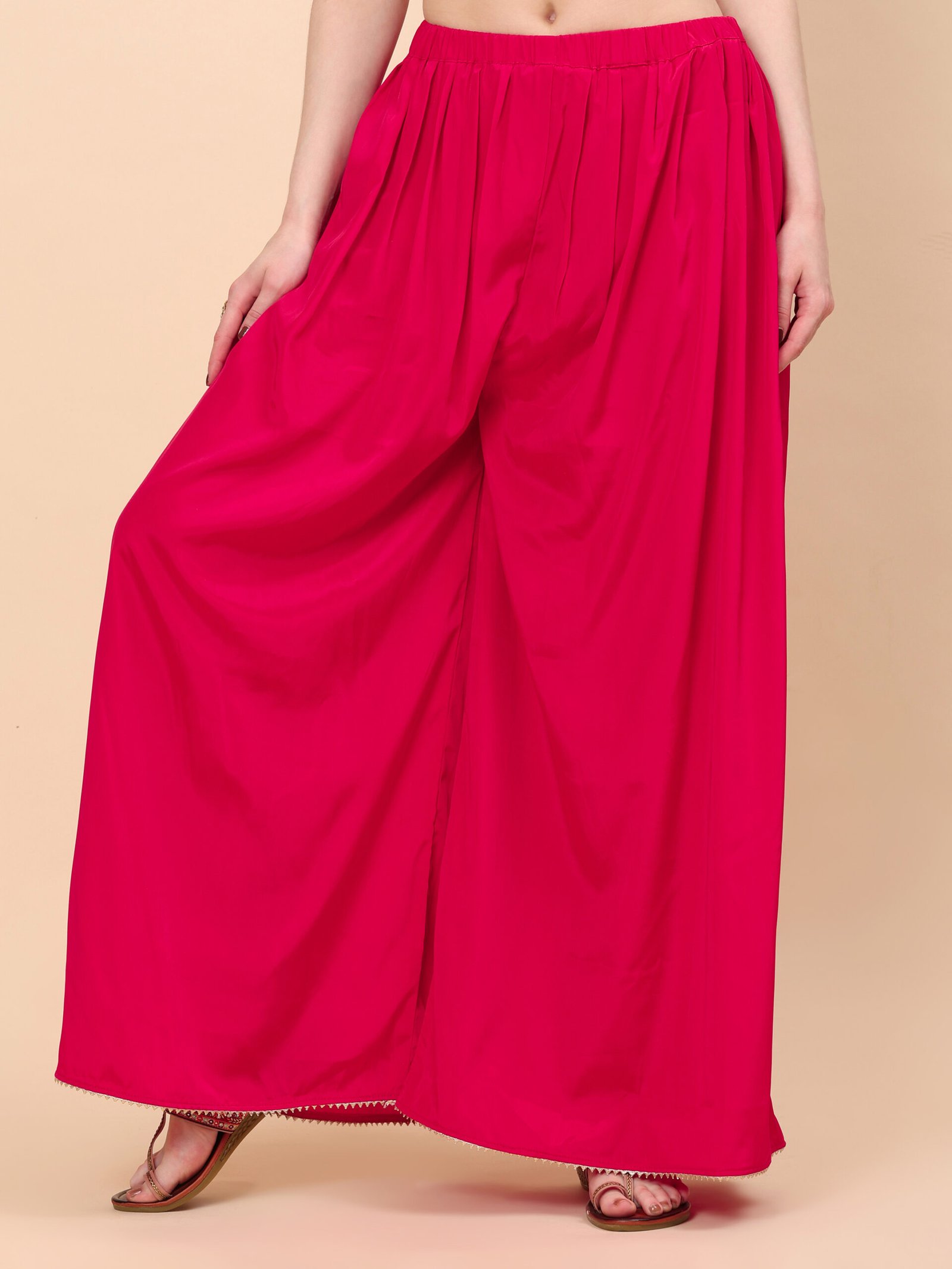 Raspberry Pink Royale Embroidered Kurta Sharara Set with Dupatta - Image 7