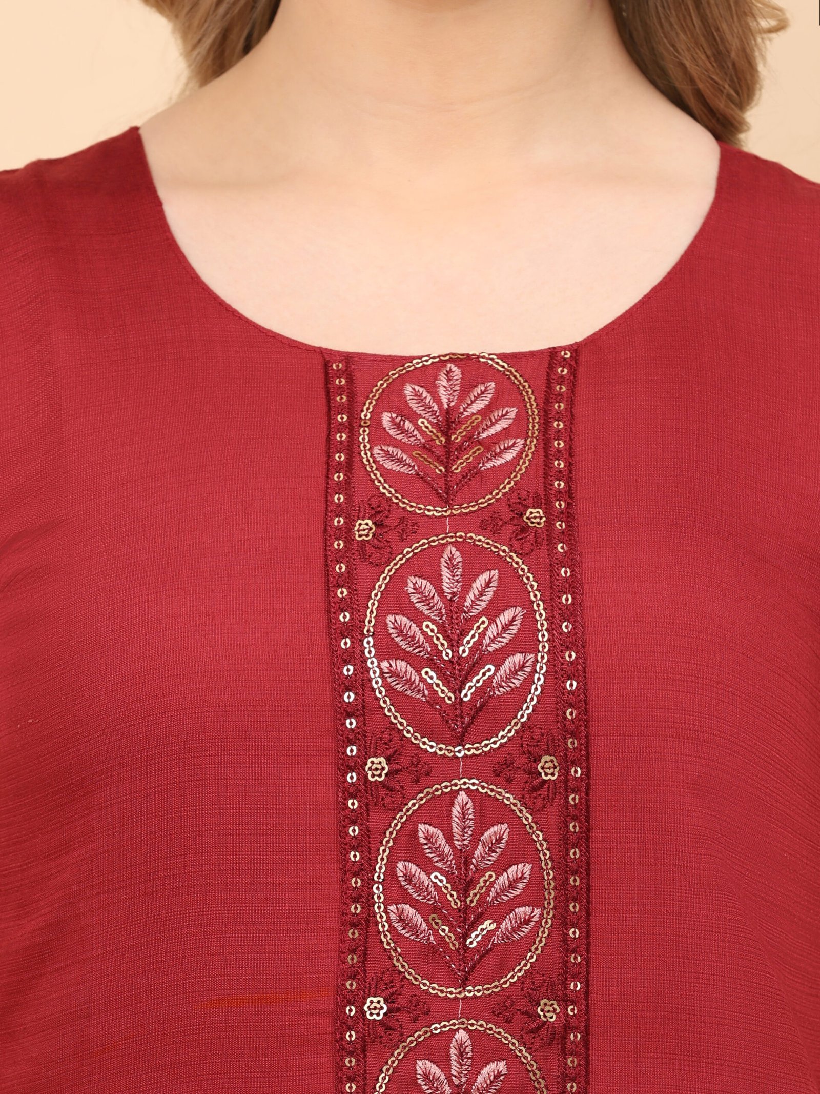 Blush Maroon Grace Kurta with Dupatta - Image 5