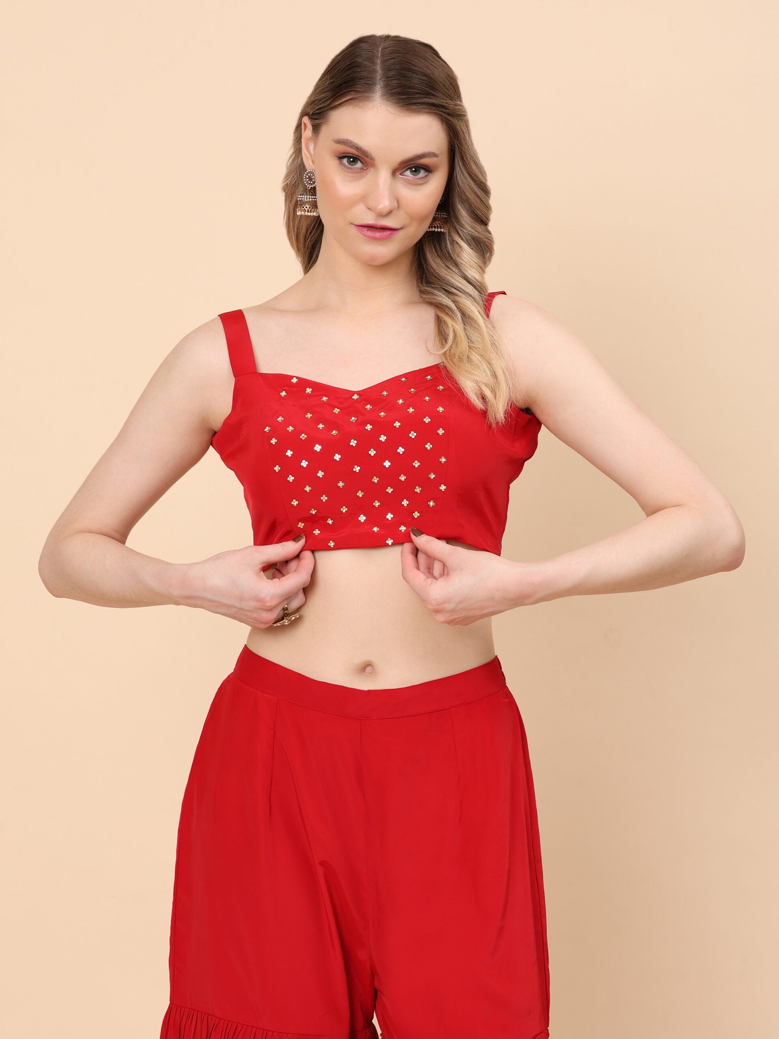 Scarlet Bloom Printed Jacket and Sharara Set - Image 4