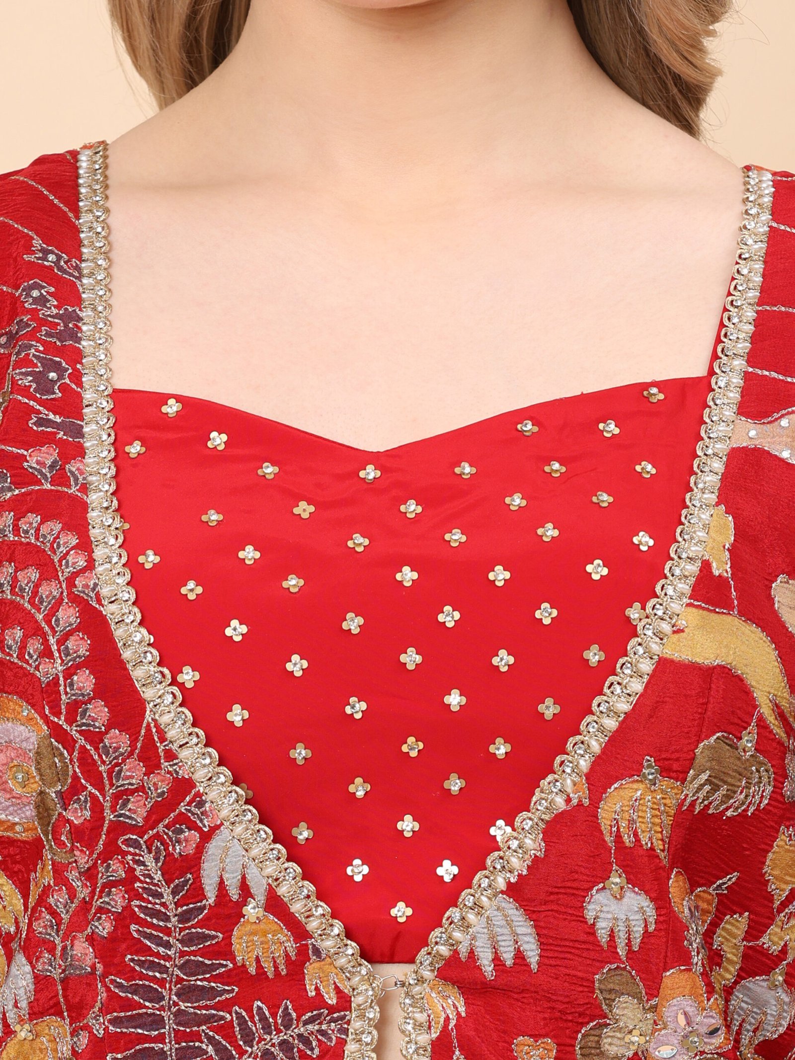 Scarlet Bloom Printed Jacket and Sharara Set - Image 6