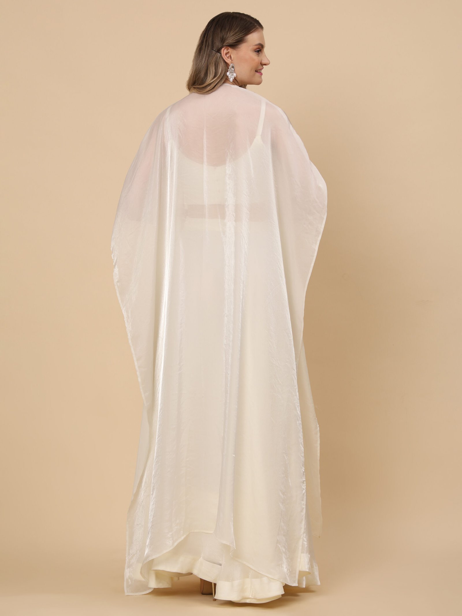 Ivory Elegance Embellished Crop Top Lehenga Set - Image 6