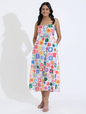 Color Me Happy Abstract Print Dress
