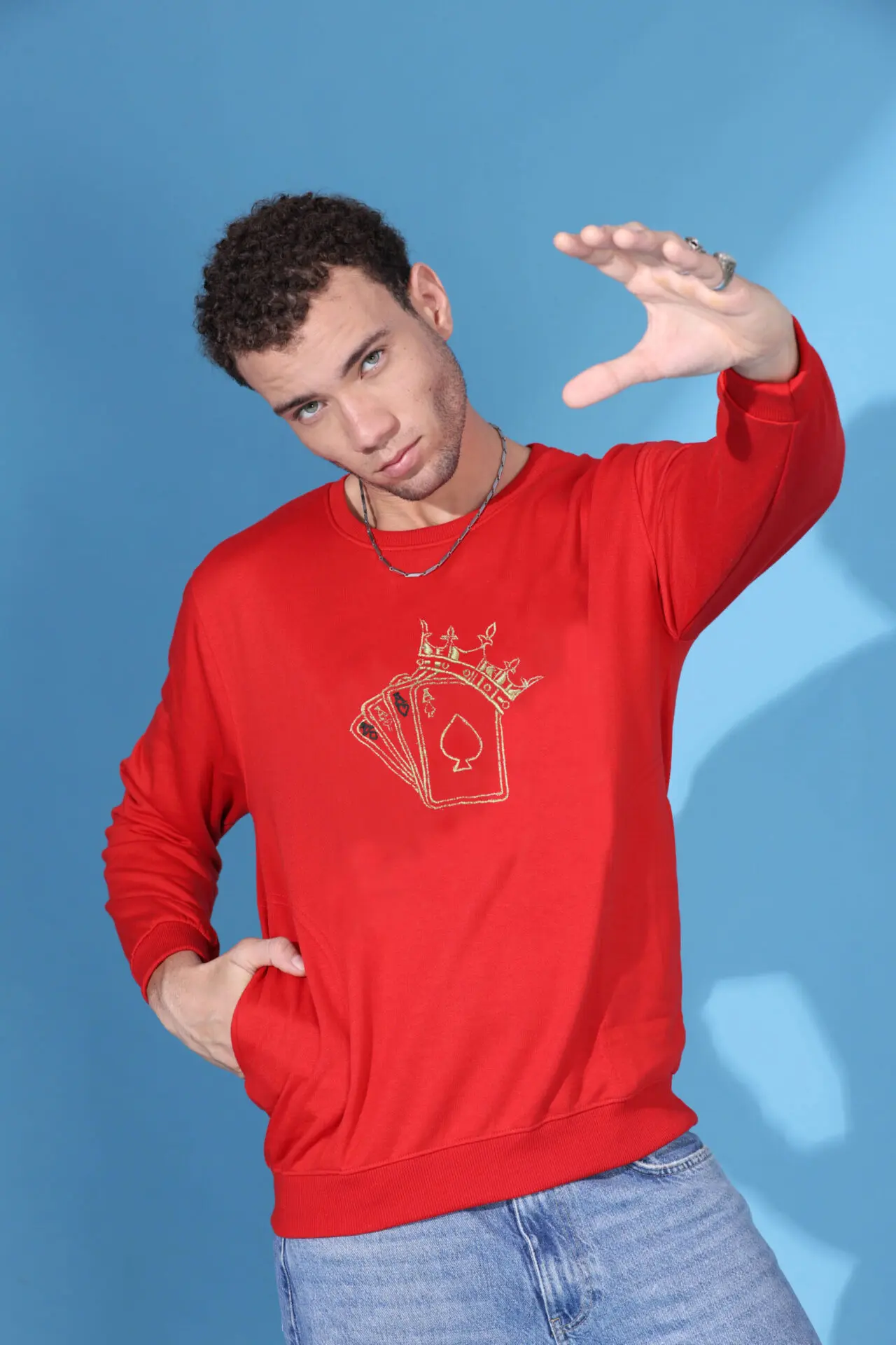 King Card Red Sweatshirt - Image 3