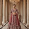 Vintage Wine Palace Hand-Embroidered Bridal Lehenga Set