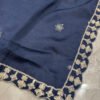 Navy Blue Chinon Straight Suit For Women Wear