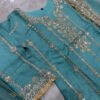 New Summer Special Organza Palazzo Suit For Women Sky Blue