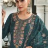 Latest Munda Silk Teal Straight Suit For Women Wear