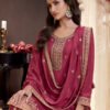 Traditional Rani Pink Chinon Palazzo Set For Women