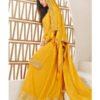 Designer Jeqaurd Yellow Palaazo Suit For Women Ethnic Wear