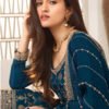 Designer Jeqaurd Blue Palaazo Suit For Women Ethnic Wear