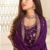 Designer Jeqaurd Purple Palaazo Suit For Women Ethnic Wear