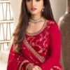 Designer Jeqaurd Red Palaazo Suit For Women Ethnic Wear