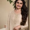 New Wedding Wear Off White Crep Silk Straight Suit For Women