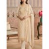 White Banarasi Silk Straight Suit For Women Ethnic Wear