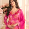 Designer Pink Printed Straight Suit For Women