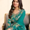 Designer Green Printed Straight Suit For Women