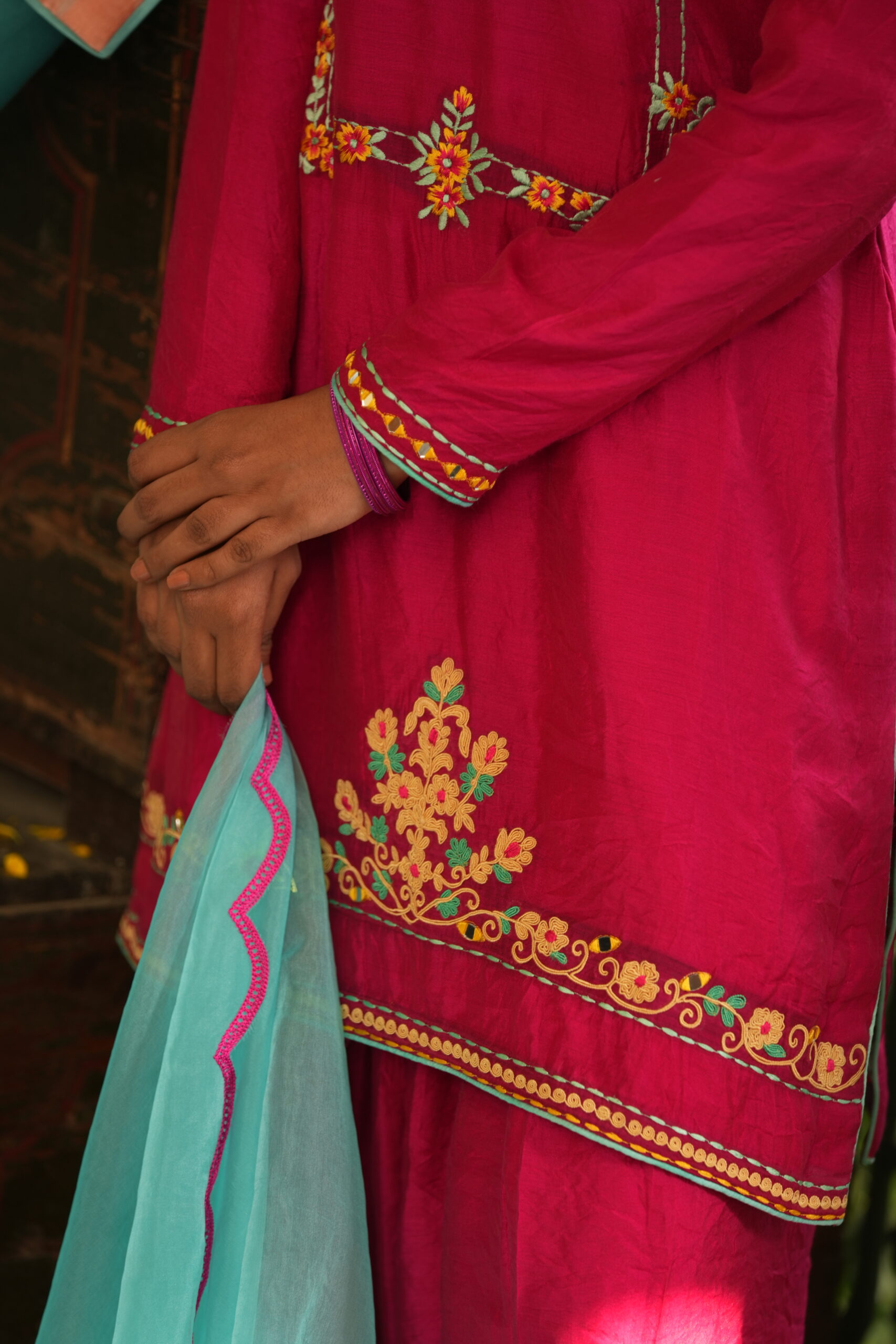 Gulzar Rosette Embroidered Kurta Set - Image 9