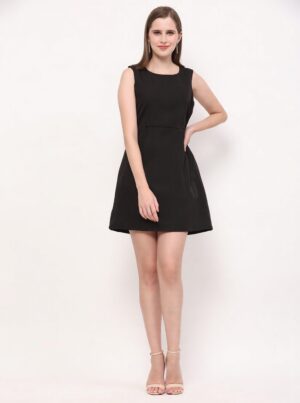 Classic Black Banana Crepe Dress