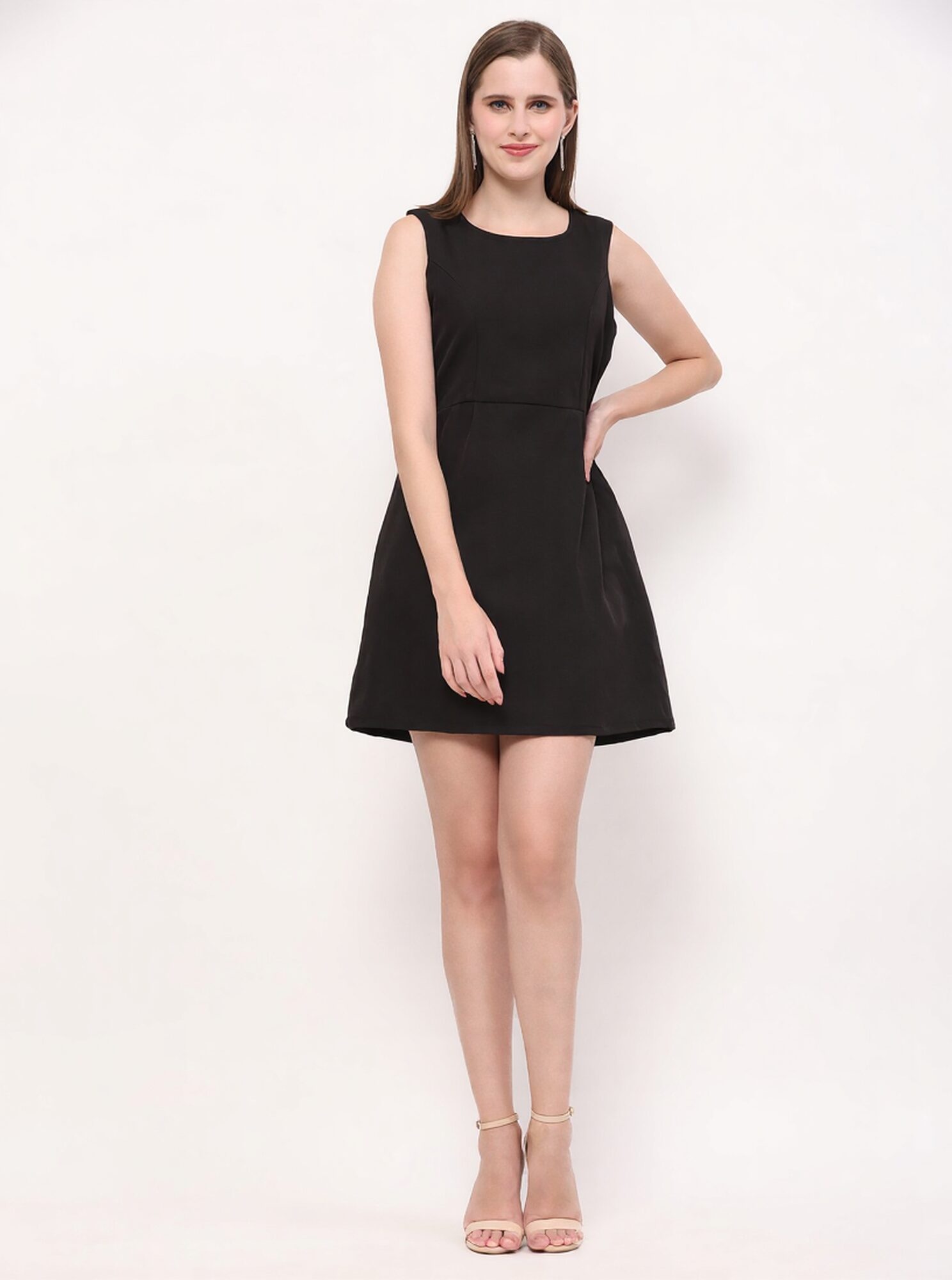 Classic Black Banana Crepe Dress