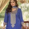 New Stylish Blue Chinon Sharara Suit For Women Wedding Wear