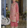 Pakistani Style Chinon Based Long Straight Suit For Women Festival Wear Pink
