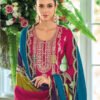New Pakistani Straight Suit For Women Chinon Fabric Pink