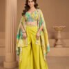 Latest Baby Pink Floral Printed Fancy Indo Western For Women Wedding Wear