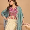 Latest White Floral Printed Fancy Indo Western For Women Wedding Wear