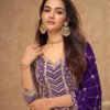 Designer Chinon Palazzo Set For Women Ethnic Wear Blue